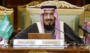 FILE - In this Dec. 10, 2019, file photo, Saudi King Salman chairs the 40th Gulf Cooperation Council Summit in Riyadh, Saudi Arabia. King Salman has been admitted to a hospital in the capital, Riyadh, for medical tests due to inflammation of the gallbladder, the kingdom's Royal Court said Monday, July 20, 20202 in a statement carried by the official Saudi Press Agency. (AP Photo/Amr Nabil)