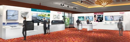 LEBIH MAJU: Booth Sharp memperkenalkan teknologi otomotif dan AR atau VR. --FOTO: SHARP FOR RADAR CIREBON