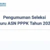 Pengumuman hasil seleksi PPPK guru 2022