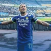 Ekspresi Ciro Alves usai mencetak gol kedua bagi Persib Bandung ke gawang PSS Sleman, Minggu 5 Februari 2023. --FOTO: SIMAMAUNG