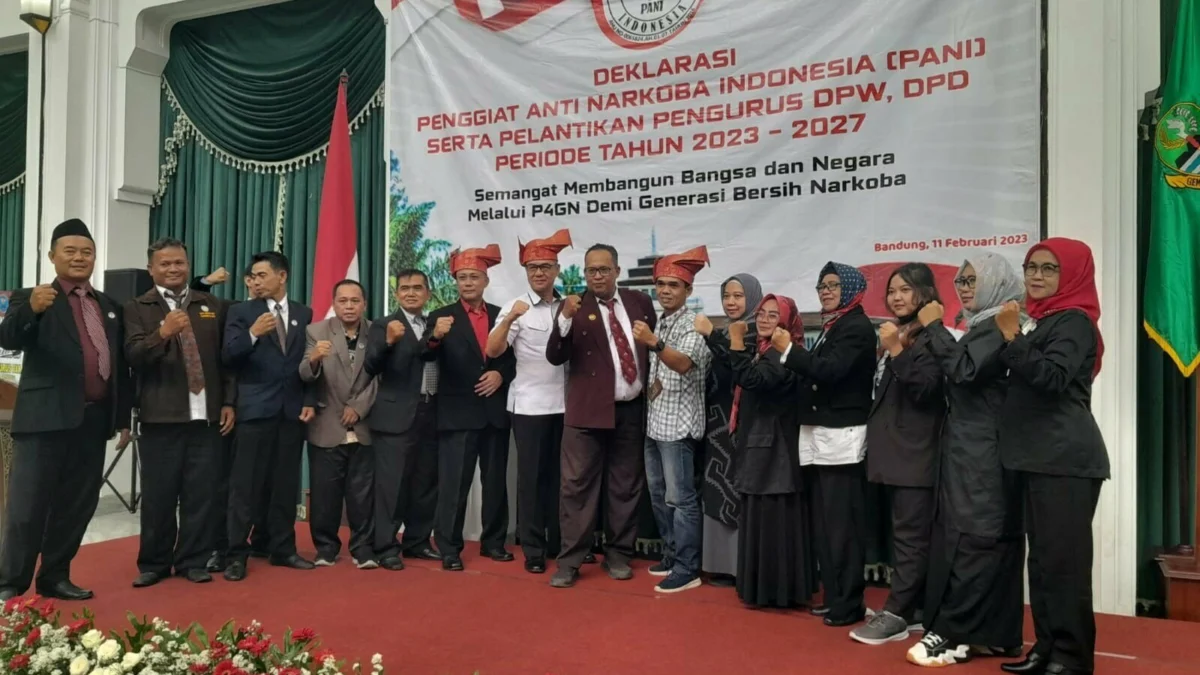 Deklarasi dan pelantikan pengurus Penggiat Anti Narkoba Indonesia  (PANI) periode 2023 2027 di Gedung Sate Bandung, Jawa Barat