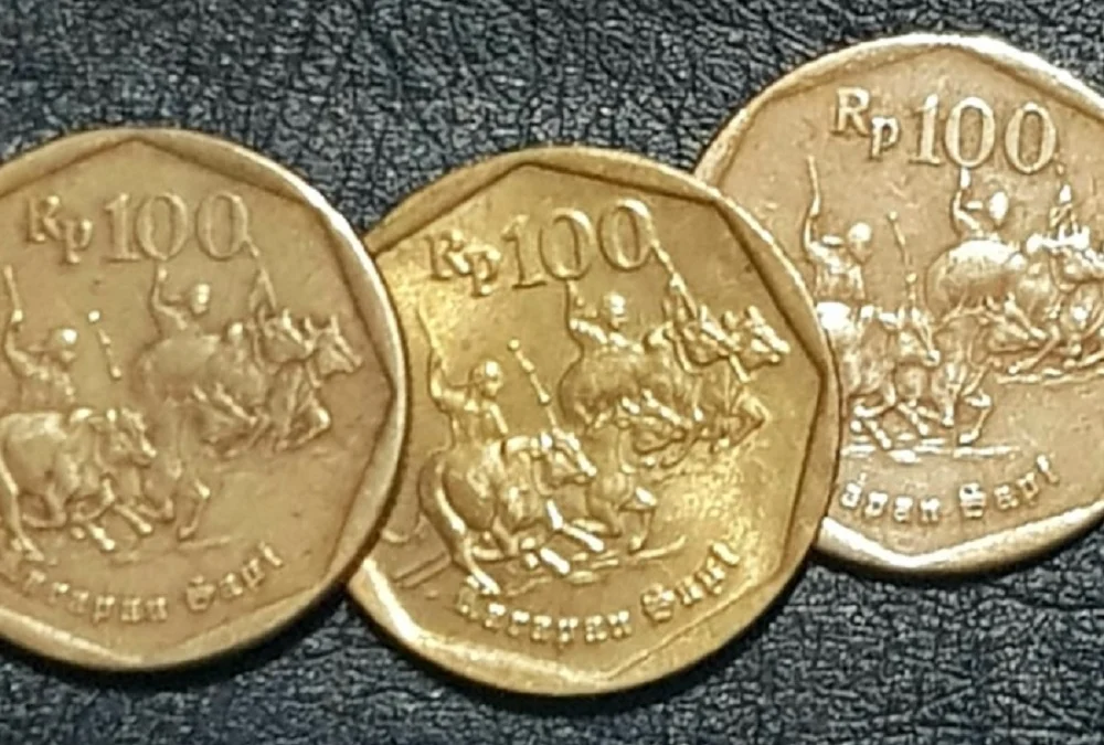 Uang logam 100 rupiah gambar karapan sapi