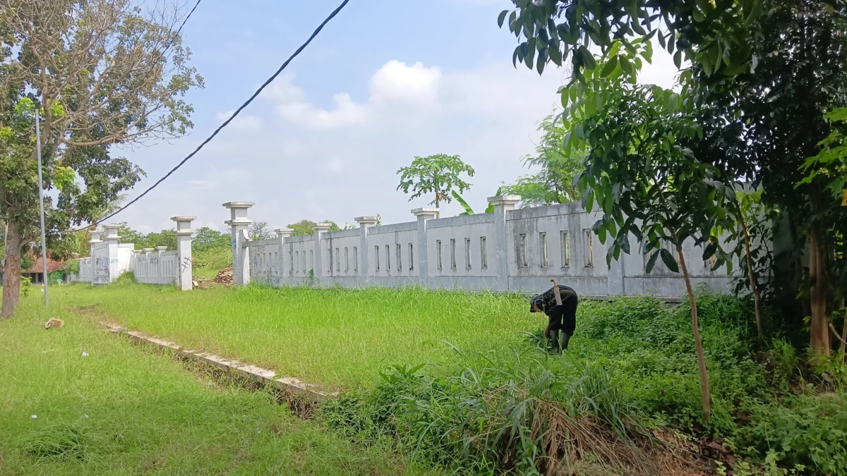 Kantor BLK di Blok Bagung, Desa Ligung Lor Kecamatan Ligung yang sudah rampung pengurugan hingga pembuatan pagar sampai sekarang tidak kunjung dibangun kantor