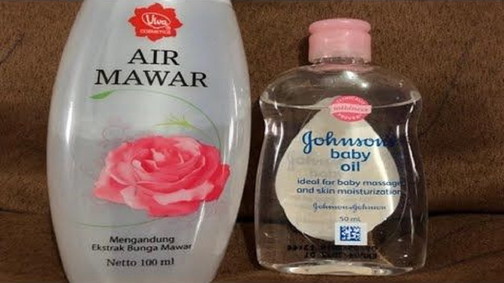 cara lengkap menggunakan air mawar viva plus baby oil