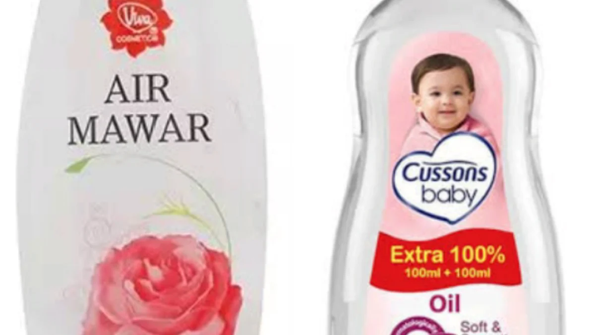 Air Mawar Viva dan Baby Oil