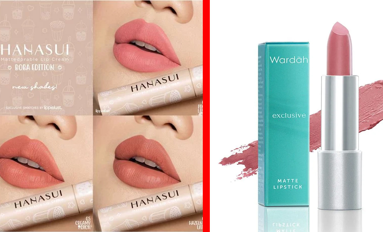 Pilih Lipstik Hanasui Lip Cream Mattedorable atau Wardah Exclusive Matte
