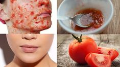 Masker tomat untuk kulit wajah.