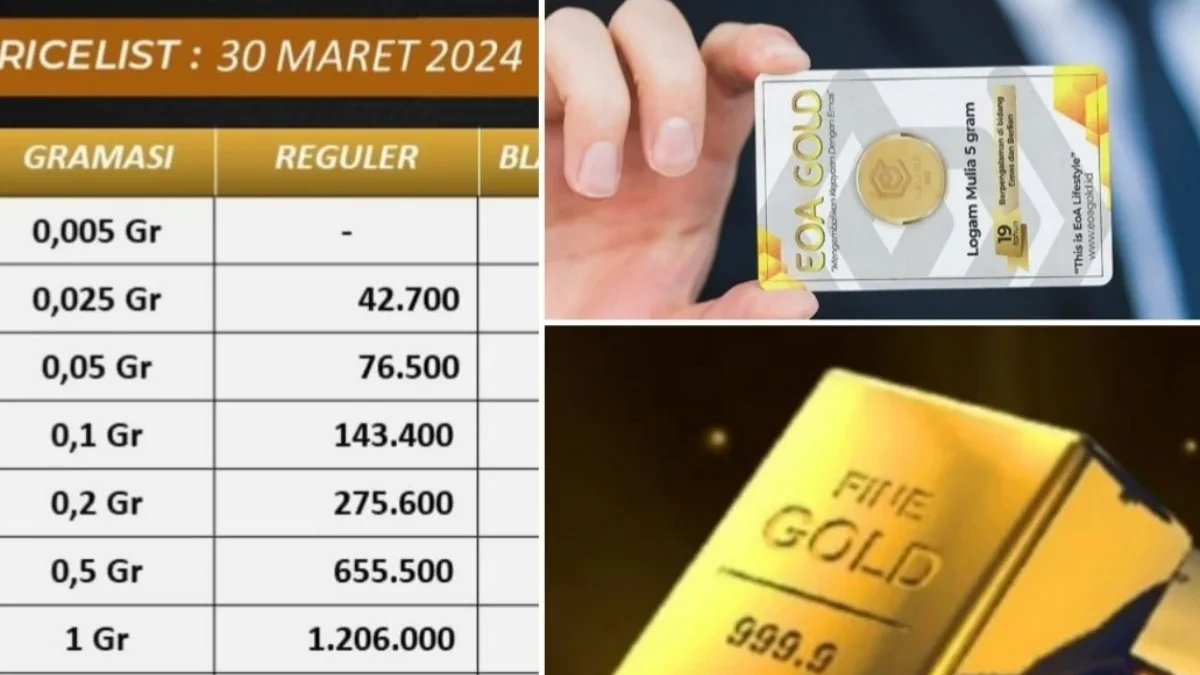 Harga emas hari ini Sabtu 30 Maret 2024